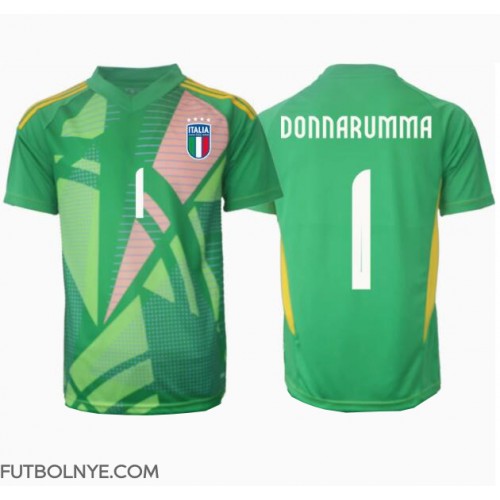 Camiseta Italia Gianluigi Donnarumma #1 Portero Visitante Equipación Eurocopa 2024 manga corta